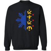 Tricolor Filipino in Baybayin Script Half Sun Unisex Crewneck Pullover Sweatshirt